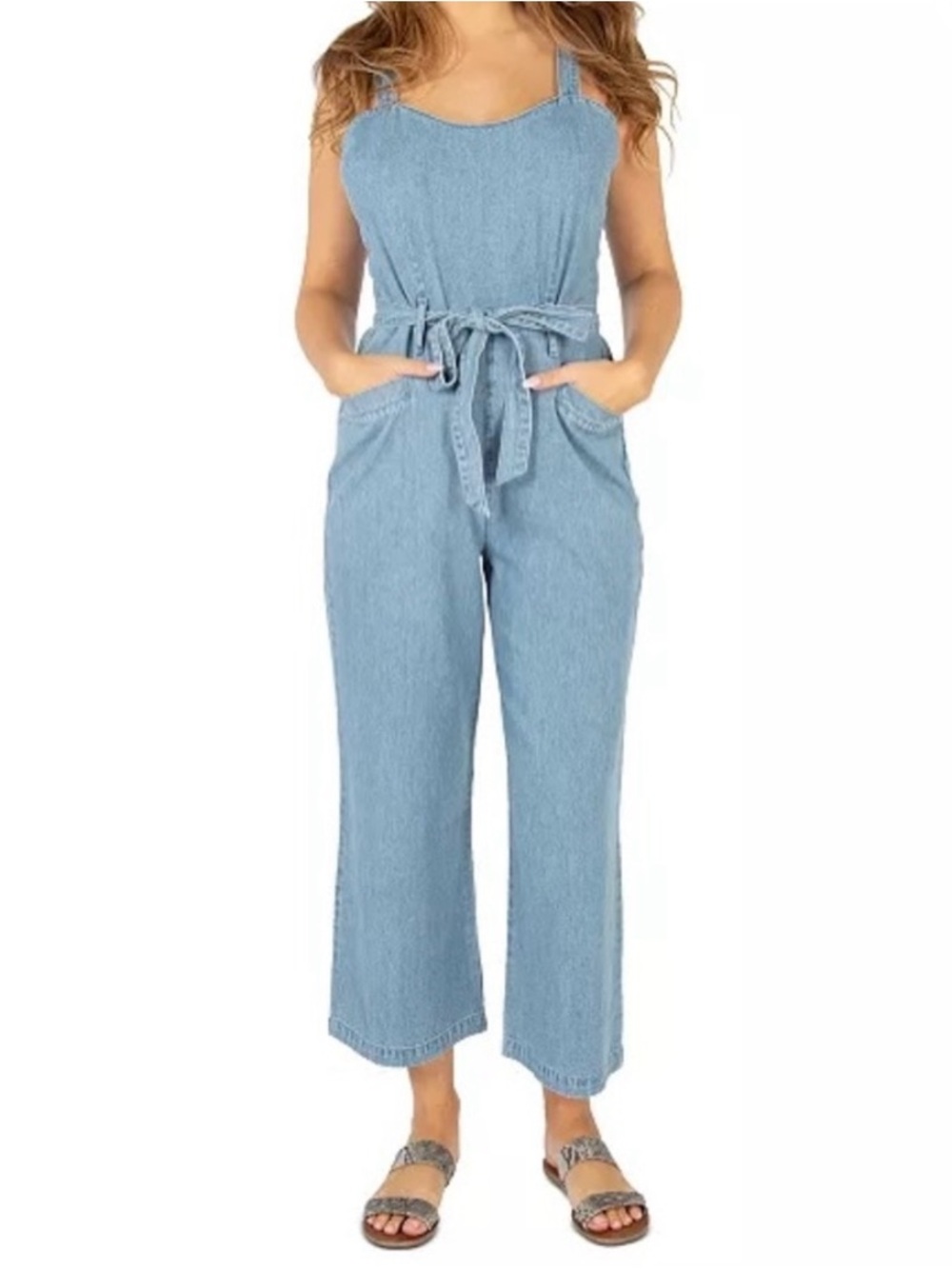 Rewash Blue Denim Wide Leg Jumpsuit
Size S
